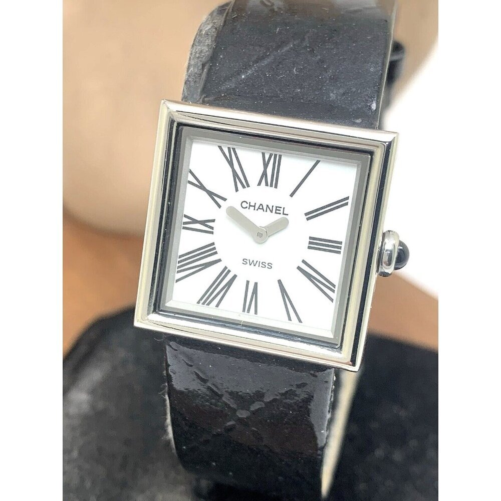 Chanel Medemoiselle Women's Watch Swiss Quartz 23mm Square Tank White Dial Roman